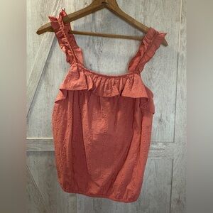 Maurices Coral Ruffle Strap Tank Top – Size M